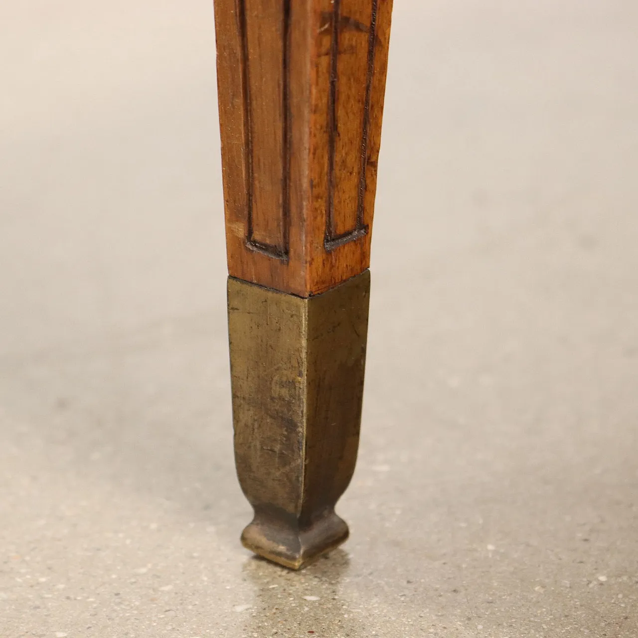 Panca in noce, ottone e tessuto 5