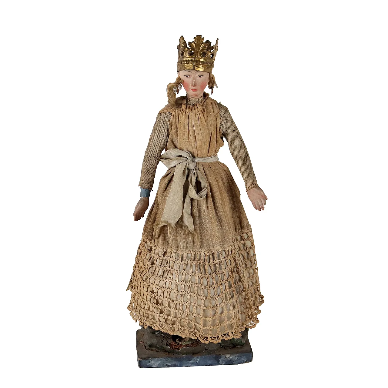 Wood, fabric and sheet metal princess sculpture, 19th century 1
