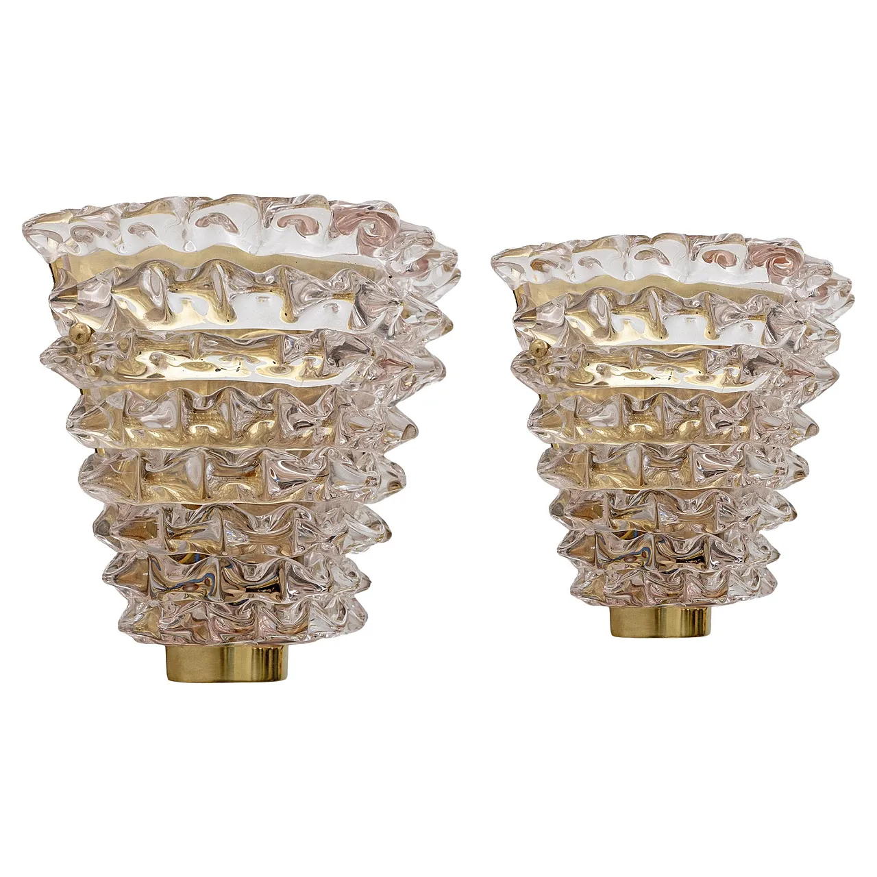 Pair of Rostrato Murano glass lamps, 2000s 1