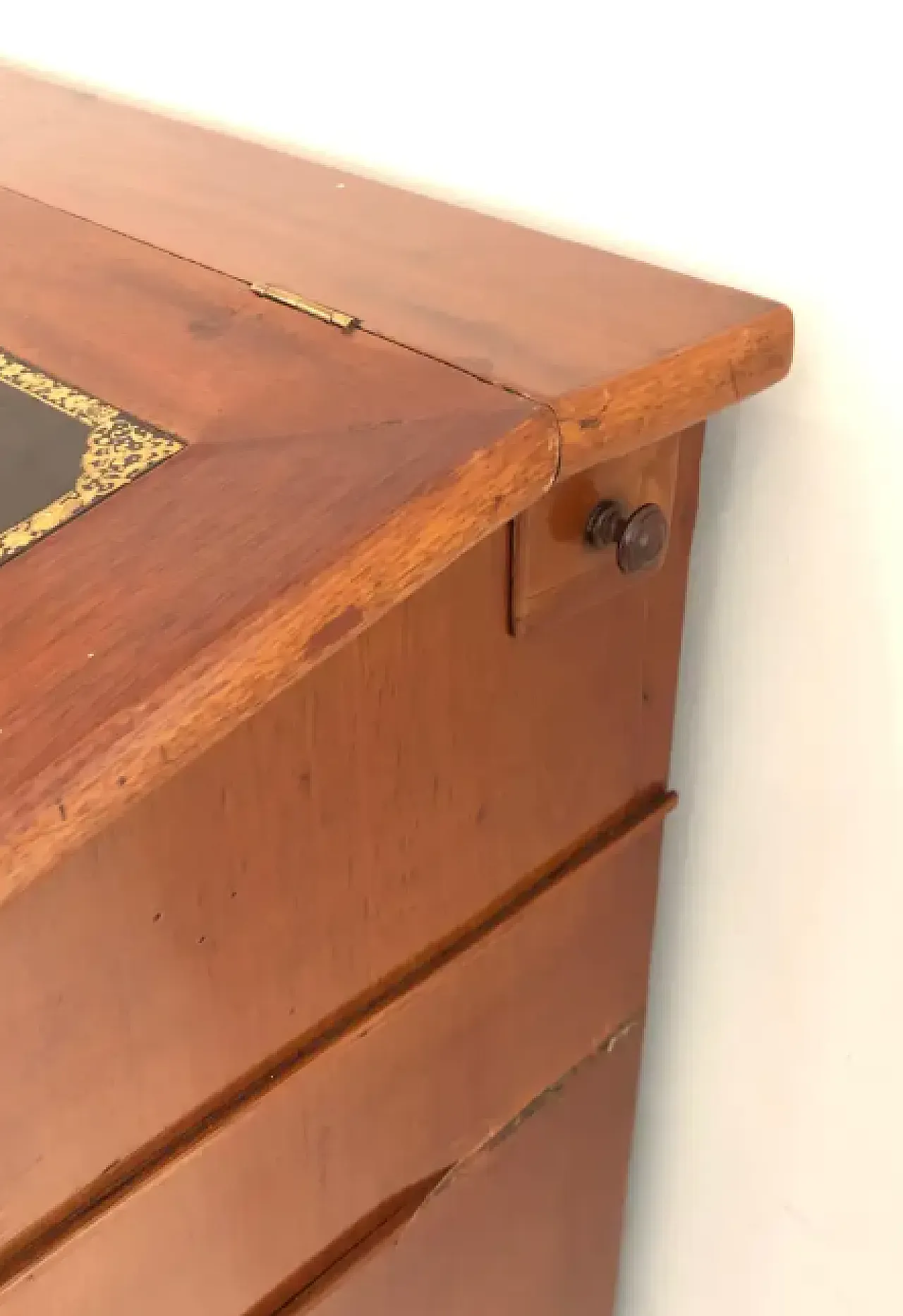 Mobili per notai in mogano e pelle, anni '50 7