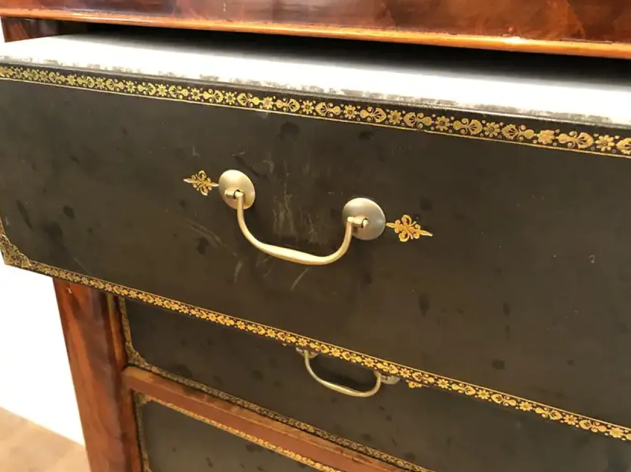 Mobili per notai in mogano e pelle, anni '50 10