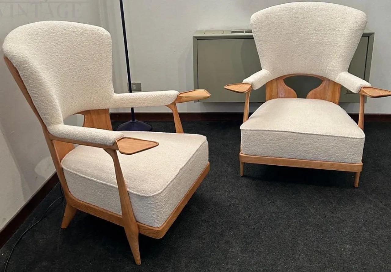 Pair of armchairs by Enrico Ciuti for F.lli Tagliabue, 1950s 1