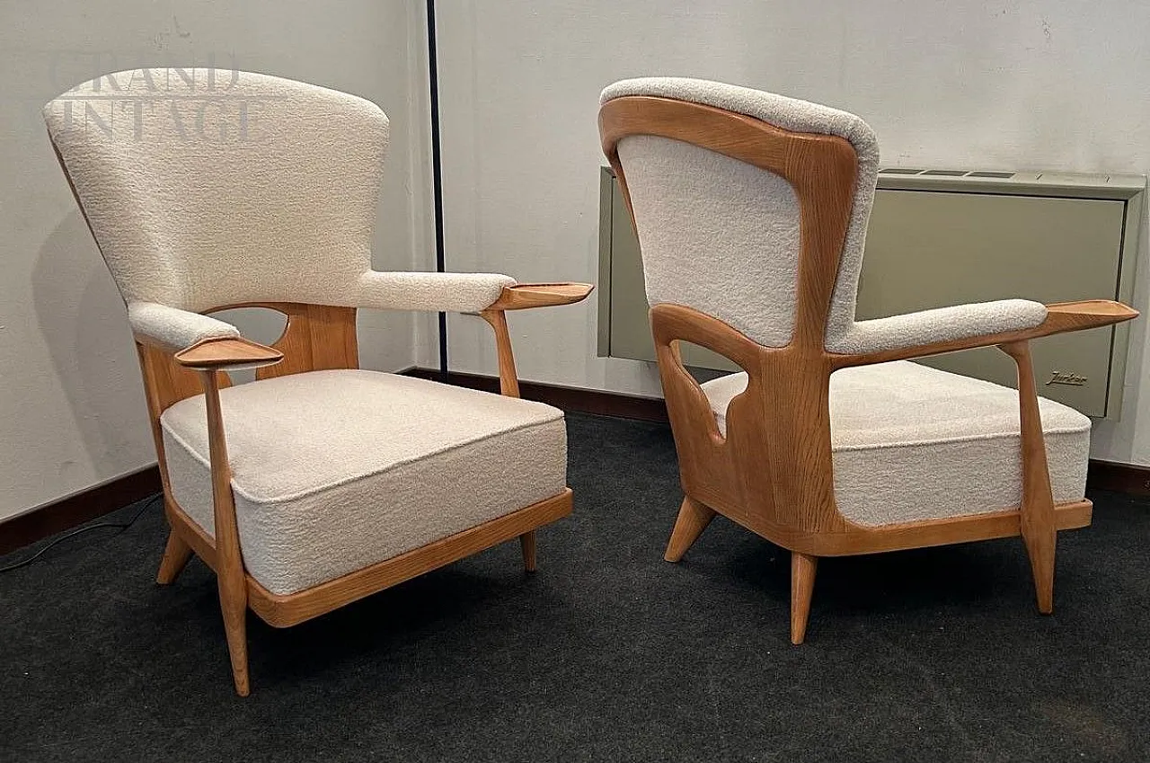 Pair of armchairs by Enrico Ciuti for F.lli Tagliabue, 1950s 3