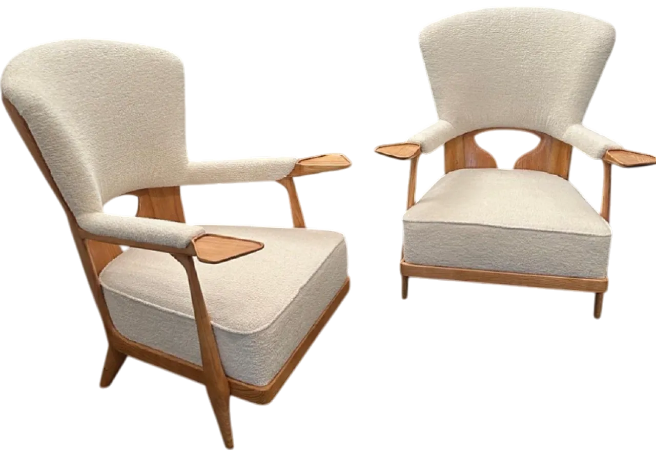 Pair of armchairs by Enrico Ciuti for F.lli Tagliabue, 1950s 4
