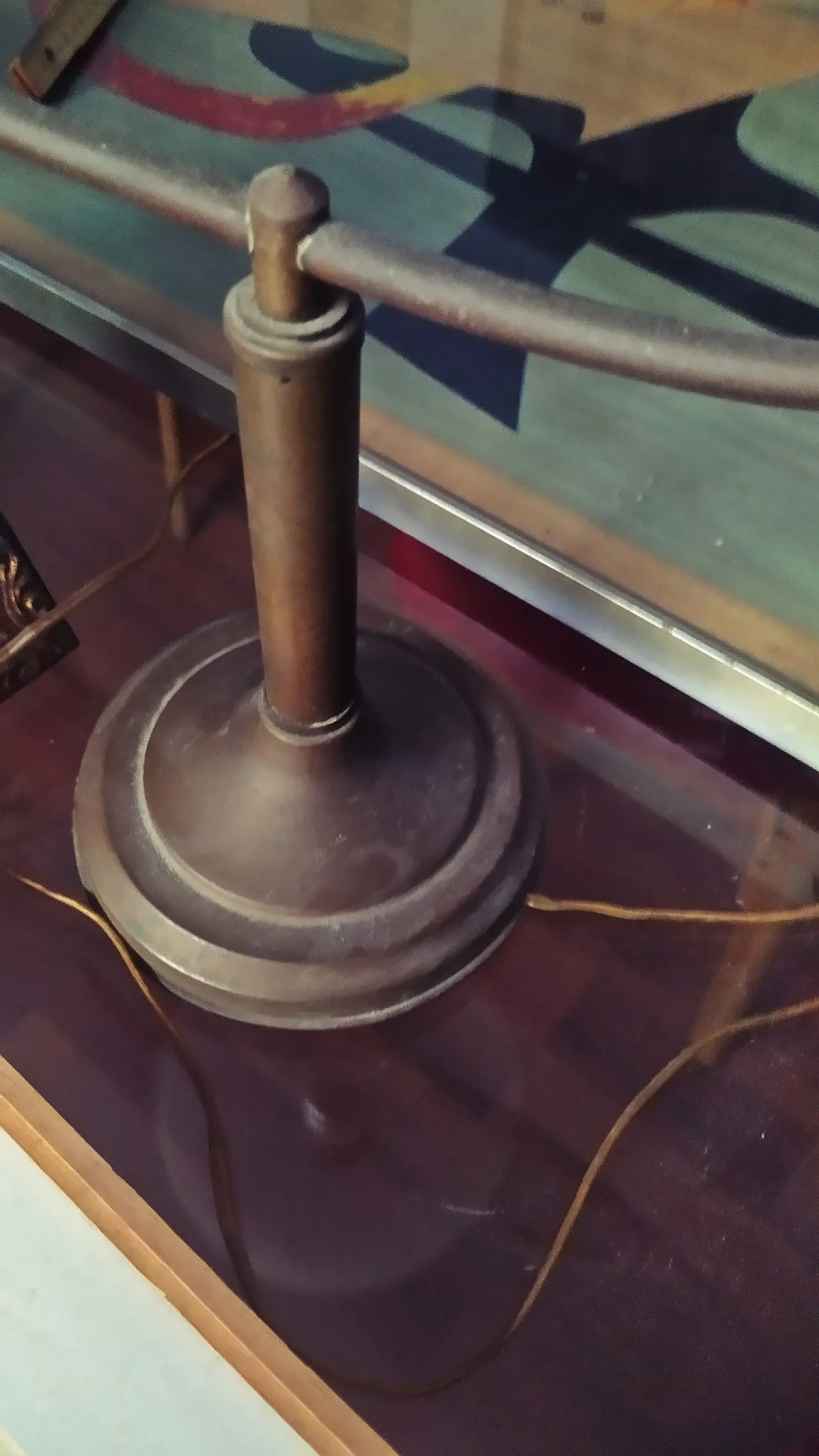 Grace table lamp in copper and blown glass, 40s 6