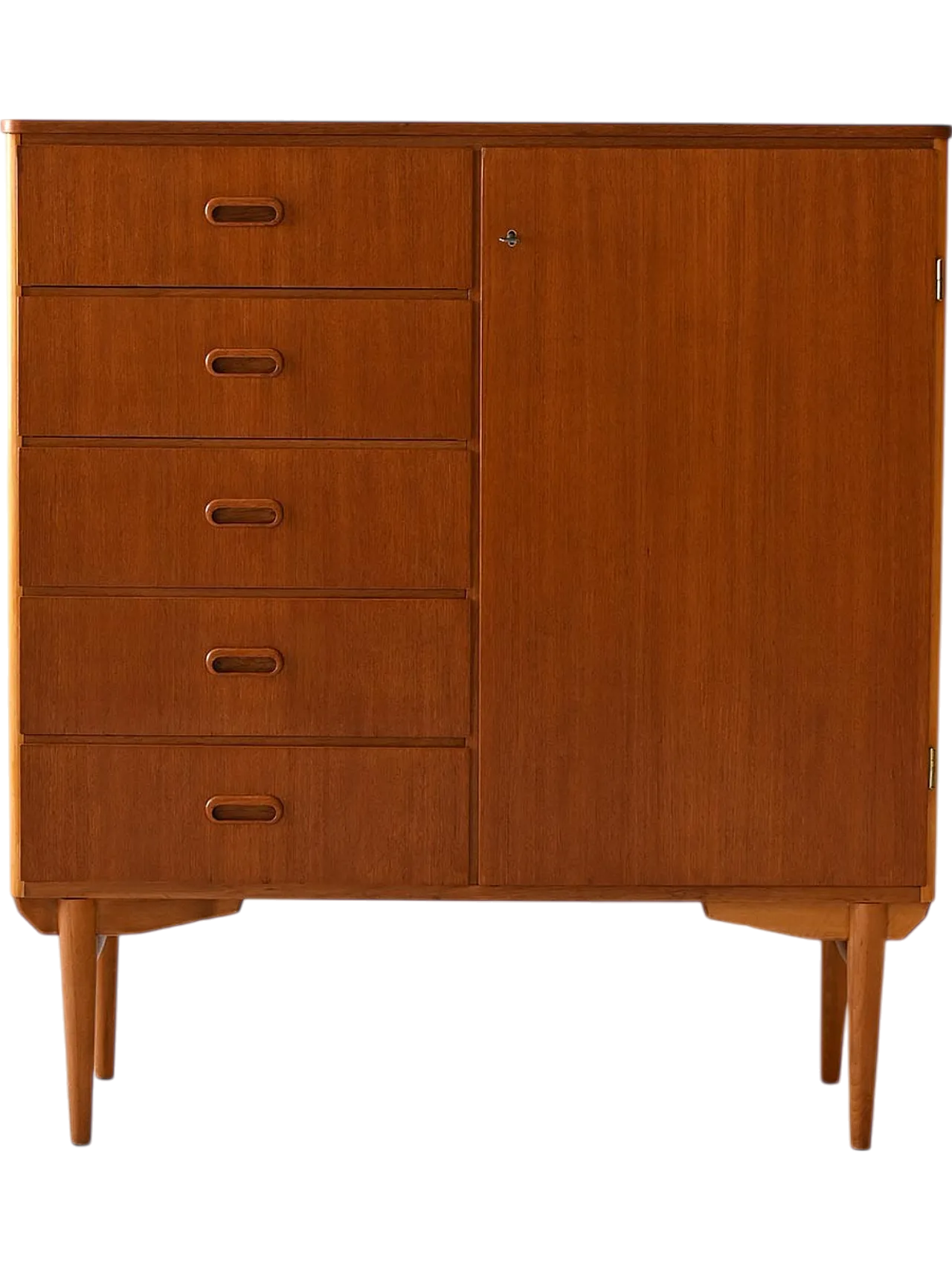 Scandinavian vintage cabinet with door and drawers 10