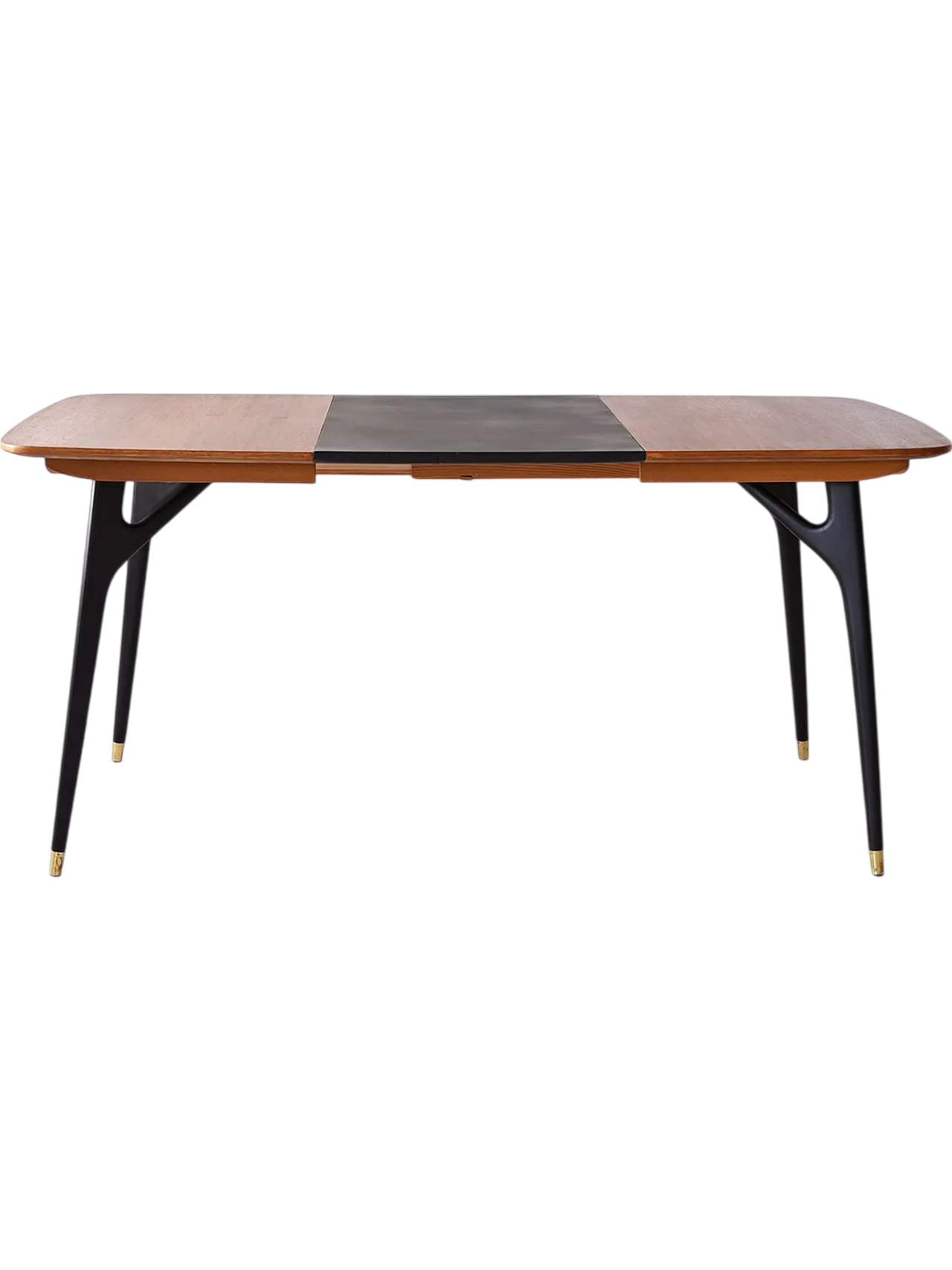 Vintage table with extension and black details 10