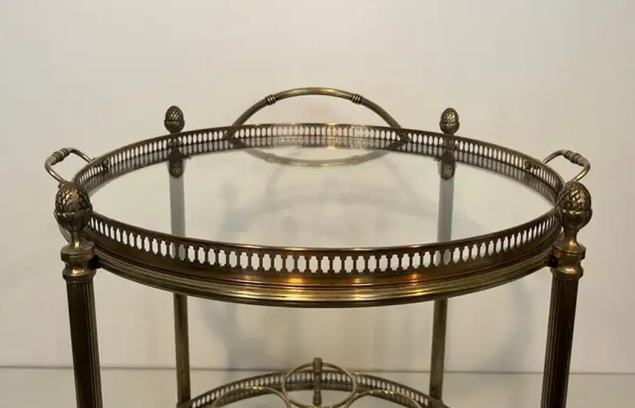 Coppia di carrelli in ottone argentato della Maison Bagués, anni '40 14