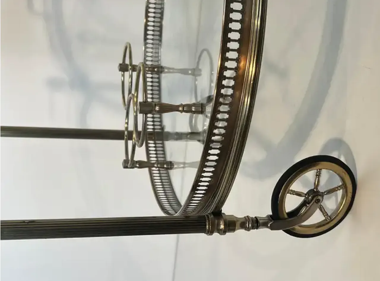 Coppia di carrelli in ottone argentato della Maison Bagués, anni '40 17