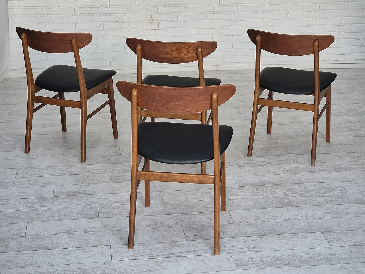 4 Danish dining chairs by Farstrup, bent teak wood, 1960s 2