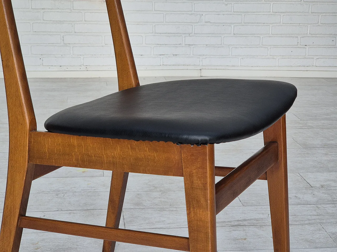 4 Danish dining chairs by Farstrup, bent teak wood, 1960s 4