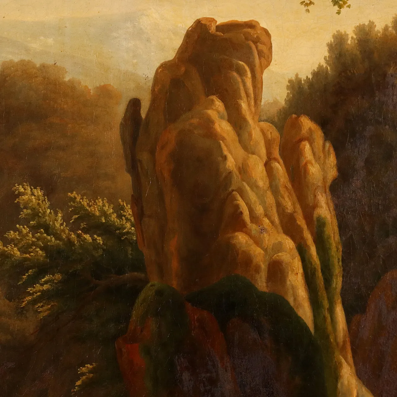 Attributed to Hippolyte Lebrun, The bath of nymphs disturbed by satyrs, oil on canvas, 19th century 9