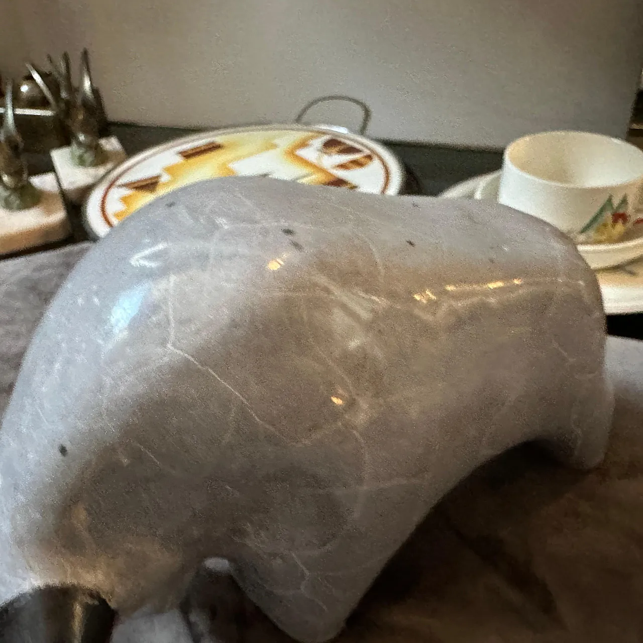 Modernist bull in grey and black lava ceramic, 1980s 4