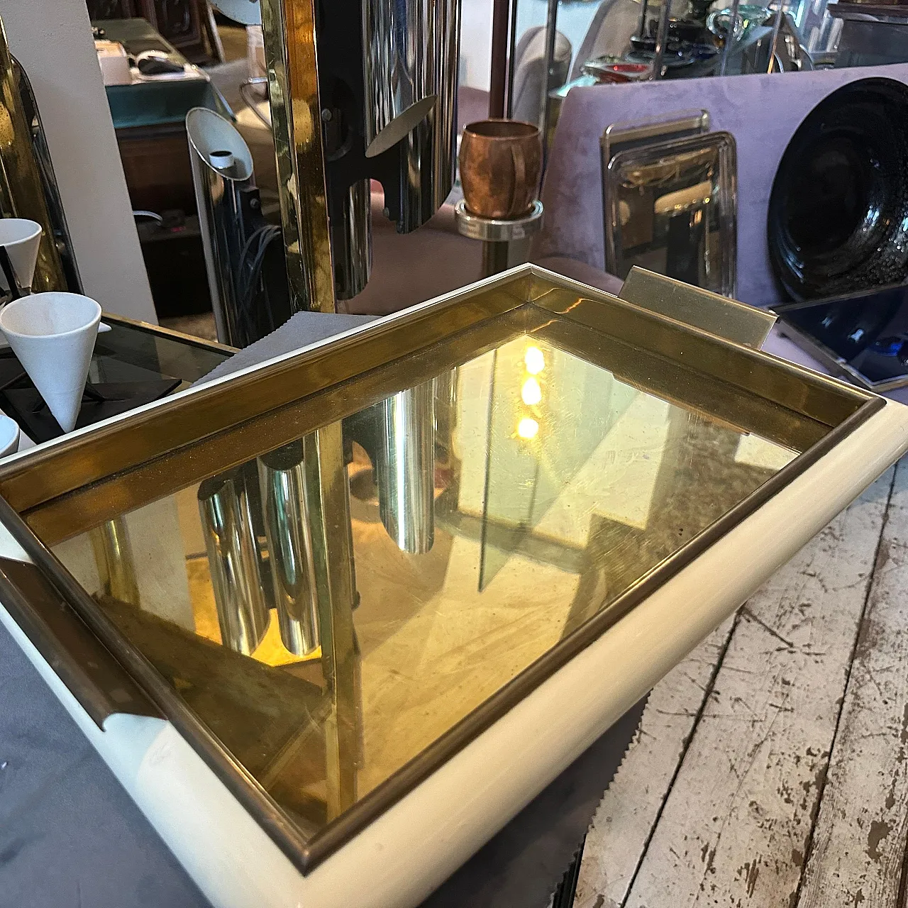 Modern rectangular serving tray by Tommaso Barbi, 1970s 5