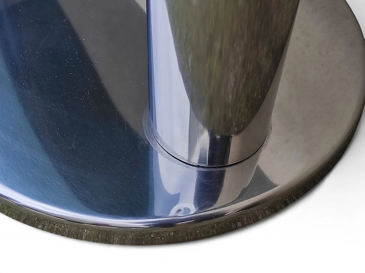 Consolle in vetro fumè, acciaio e placcatura in cromo, anni '70 9