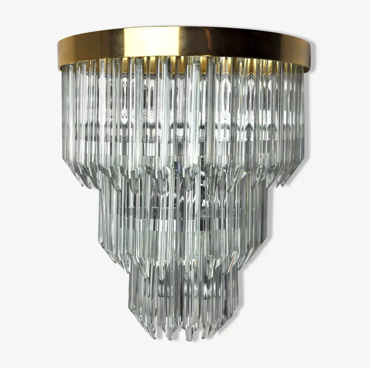 Single wall lamp in glass and metal by Venini, 1970s 1