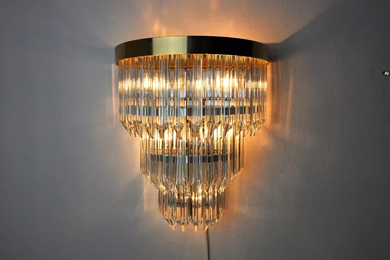 Single wall lamp in glass and metal by Venini, 1970s 4