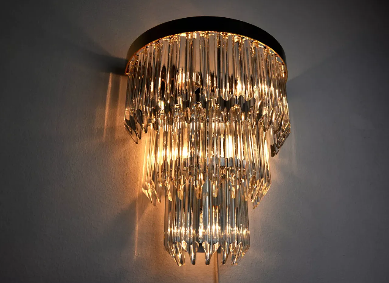 Single wall lamp in glass and metal by Venini, 1970s 7