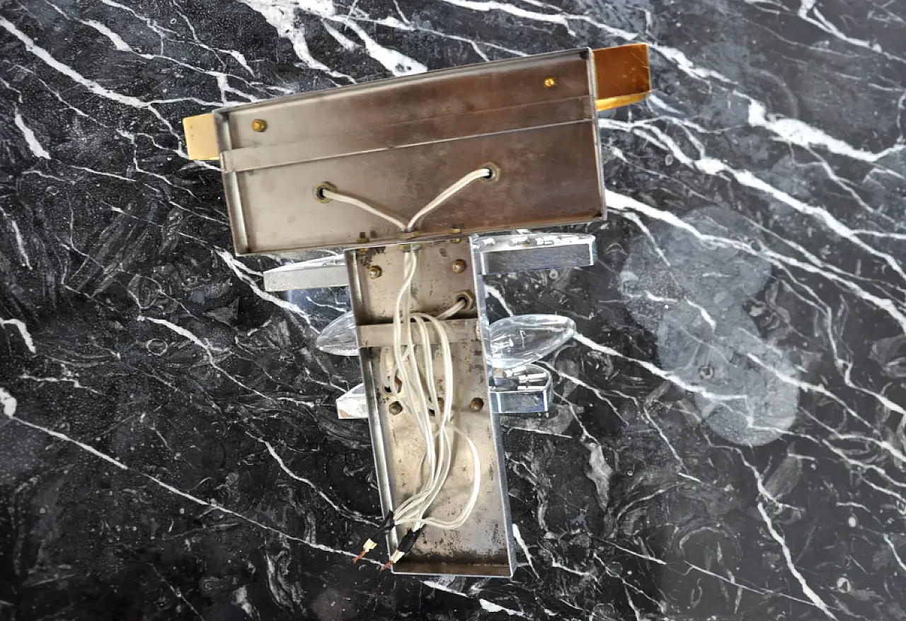 Single wall lamp in glass and metal by Venini, 1970s 8