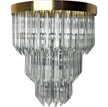 Single wall lamp in glass and metal by Venini, 1970s