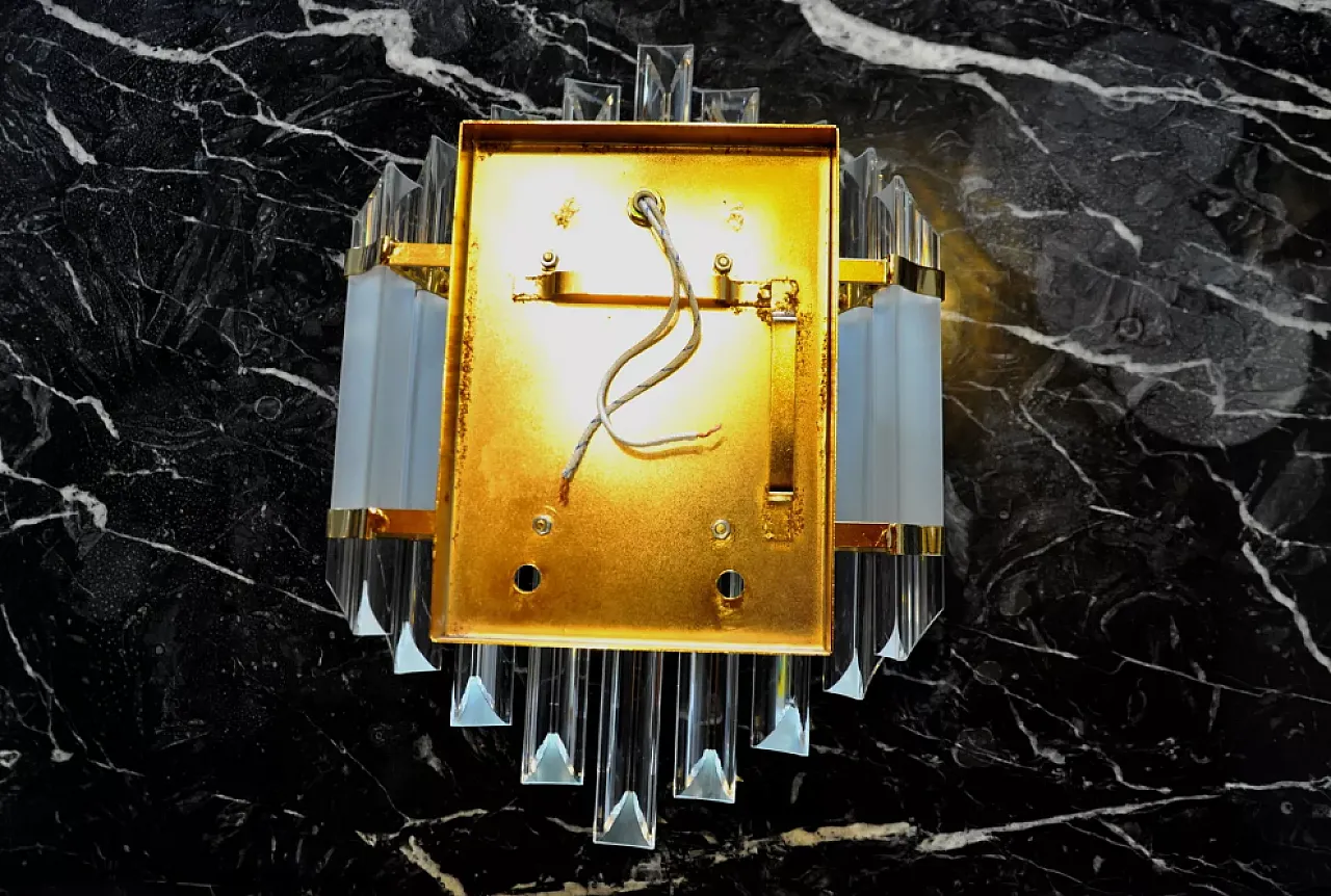 Venini wall lamp in glass and gilded metal, 1970s 7