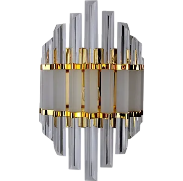 Venini wall lamp in glass and gilded metal, 1970s