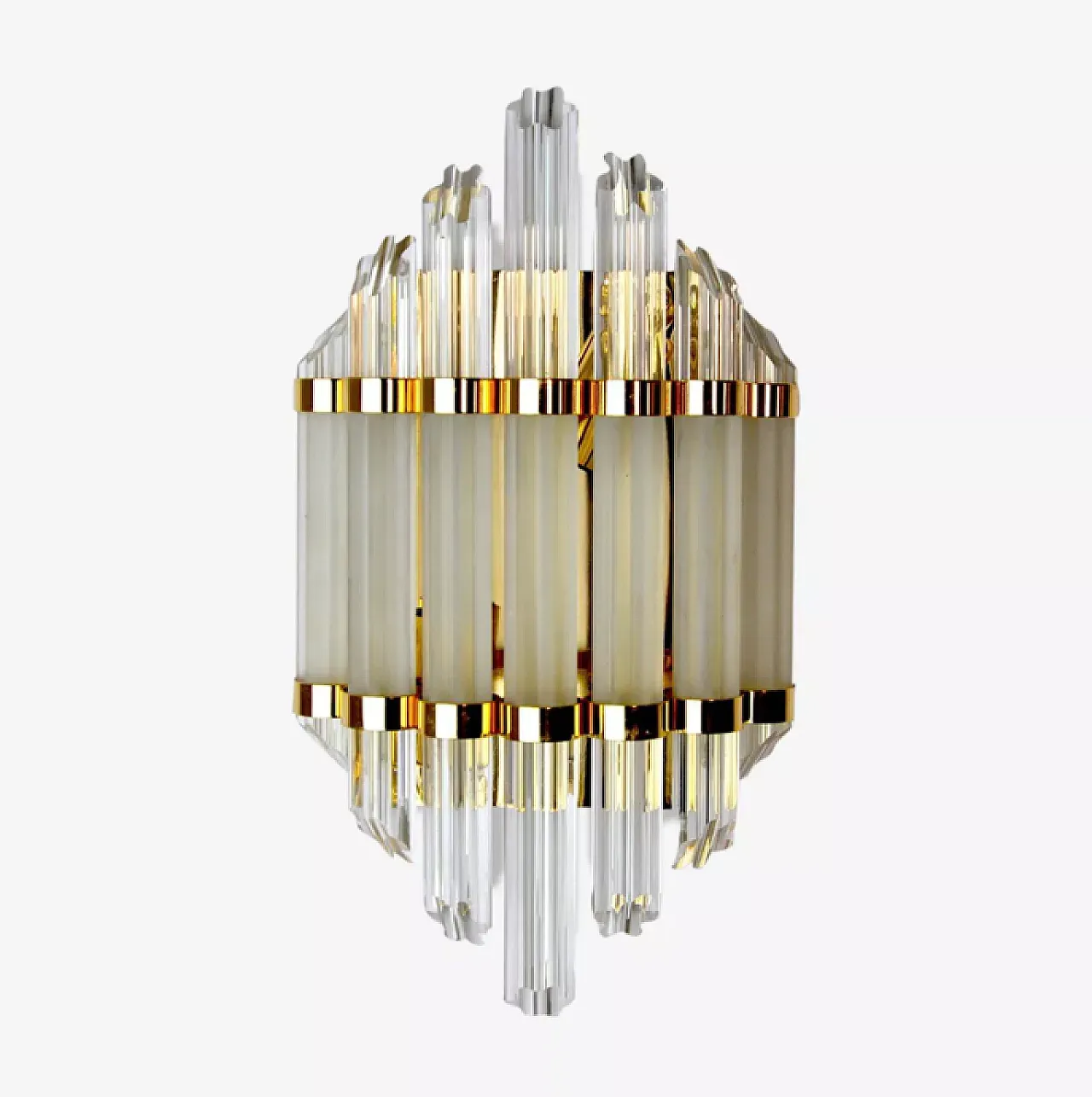 Venini single wall lamp in glass and gilded metal, 1970s 1