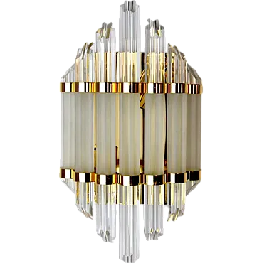 Venini single wall lamp in glass and gilded metal, 1970s