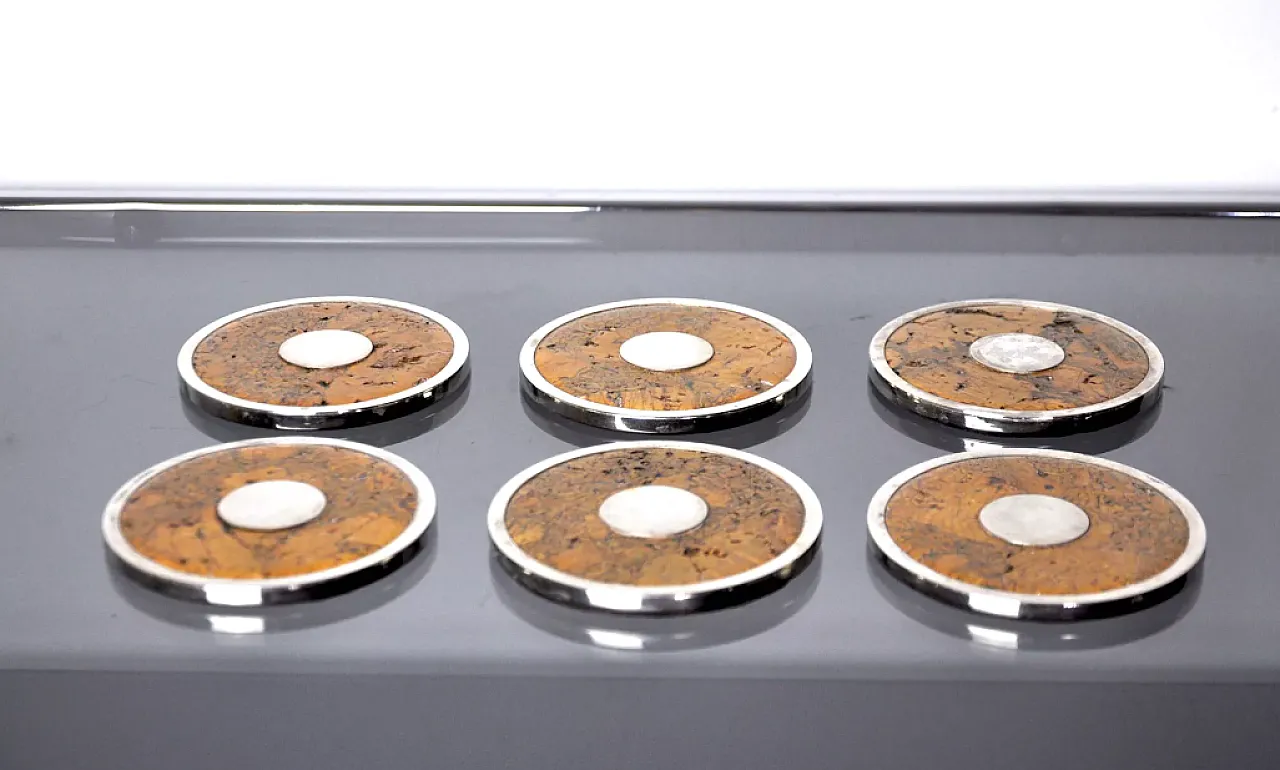 6 sottobicchieri in metallo di Valenti, anni '70 3