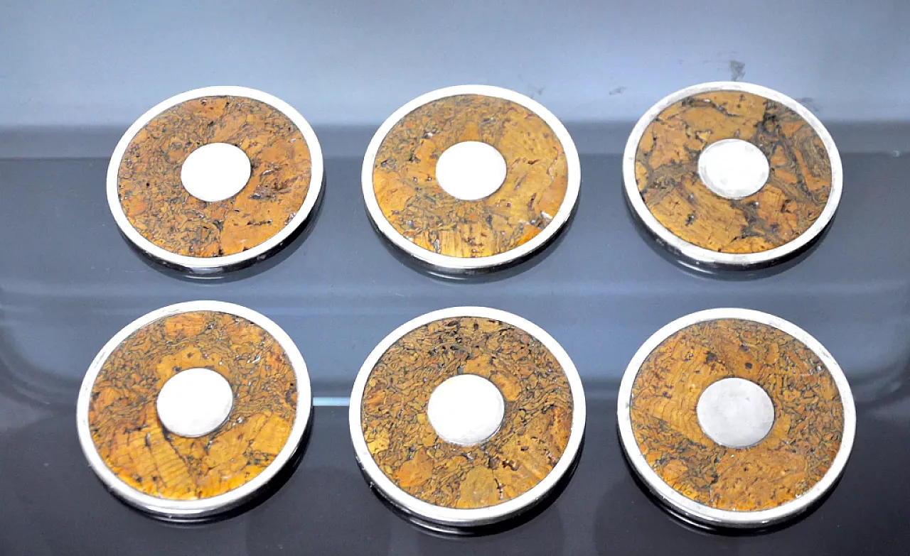 6 sottobicchieri in metallo di Valenti, anni '70 4