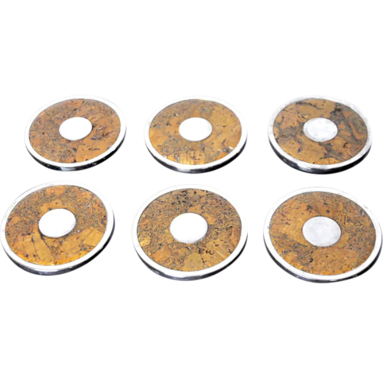 6 sottobicchieri in metallo di Valenti, anni '70 7