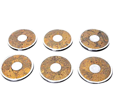 6 metal coasters by Valenti, 1970s