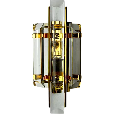 Bevelled glass wall lamp by Venini, 1970s