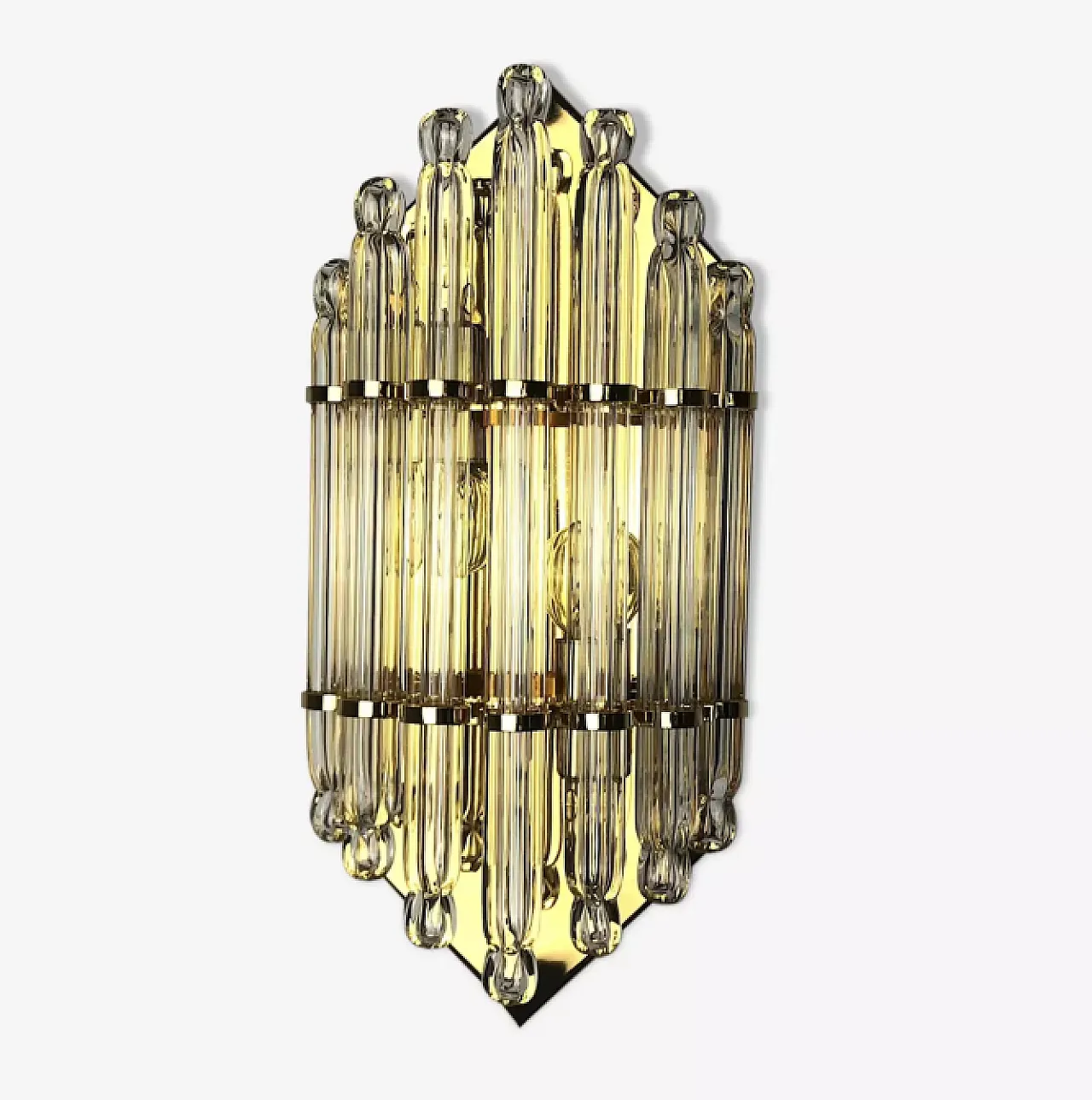 Bevelled glass and metal wall lamp by Venini, 1970s 1