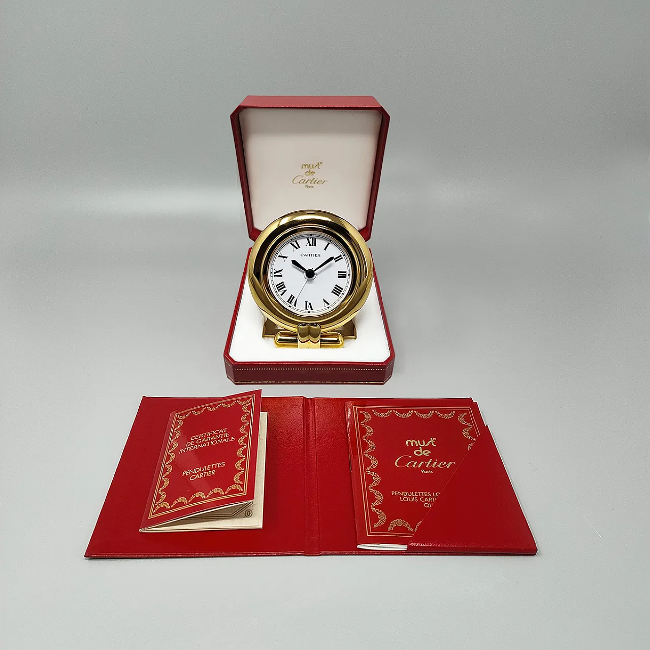 Alarm clock pendulette "Colisee" by Cartier, 1990s 7