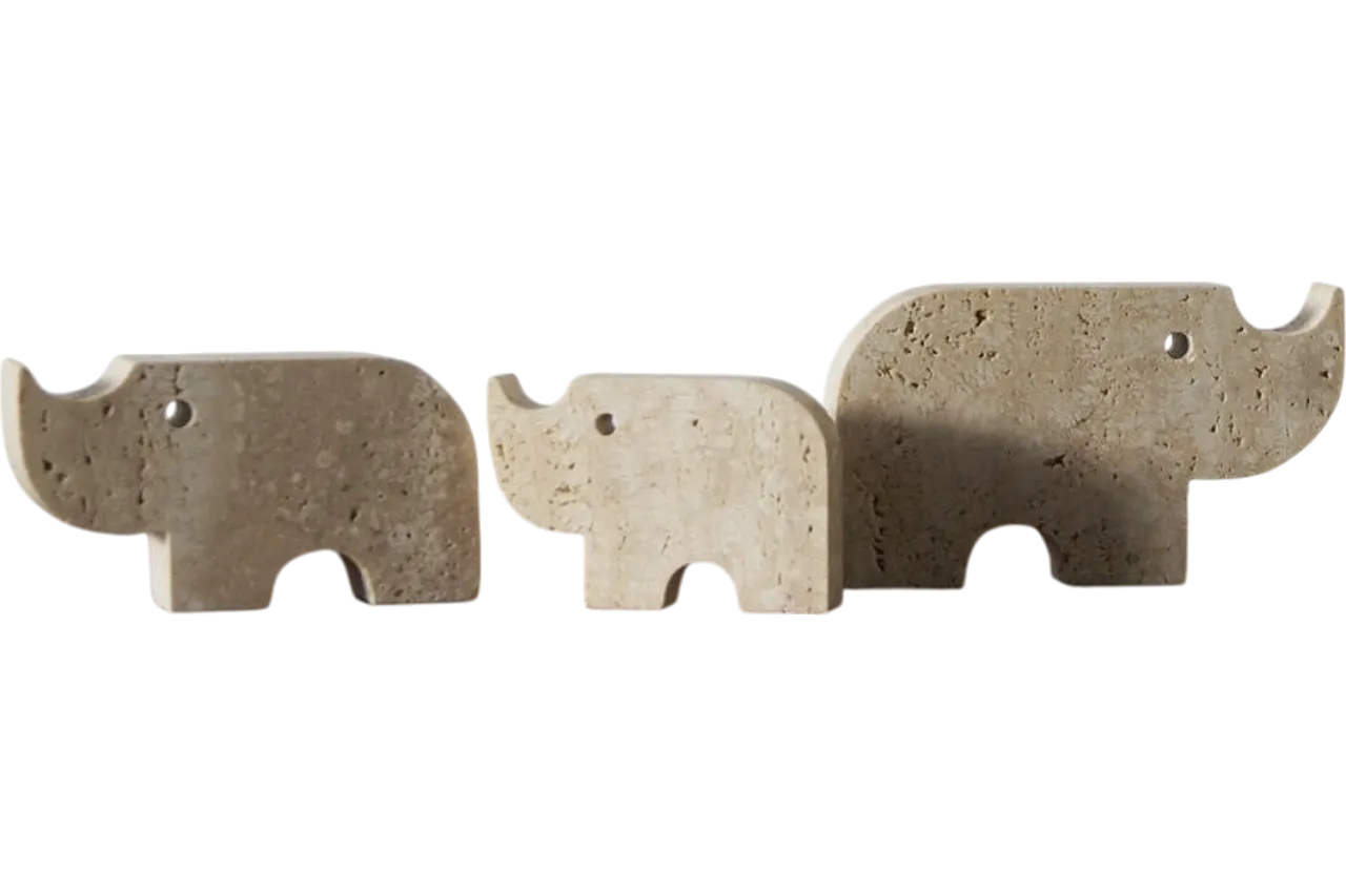3 Travertine animal sculptures by Fratelli Mannelli, 1970s 5