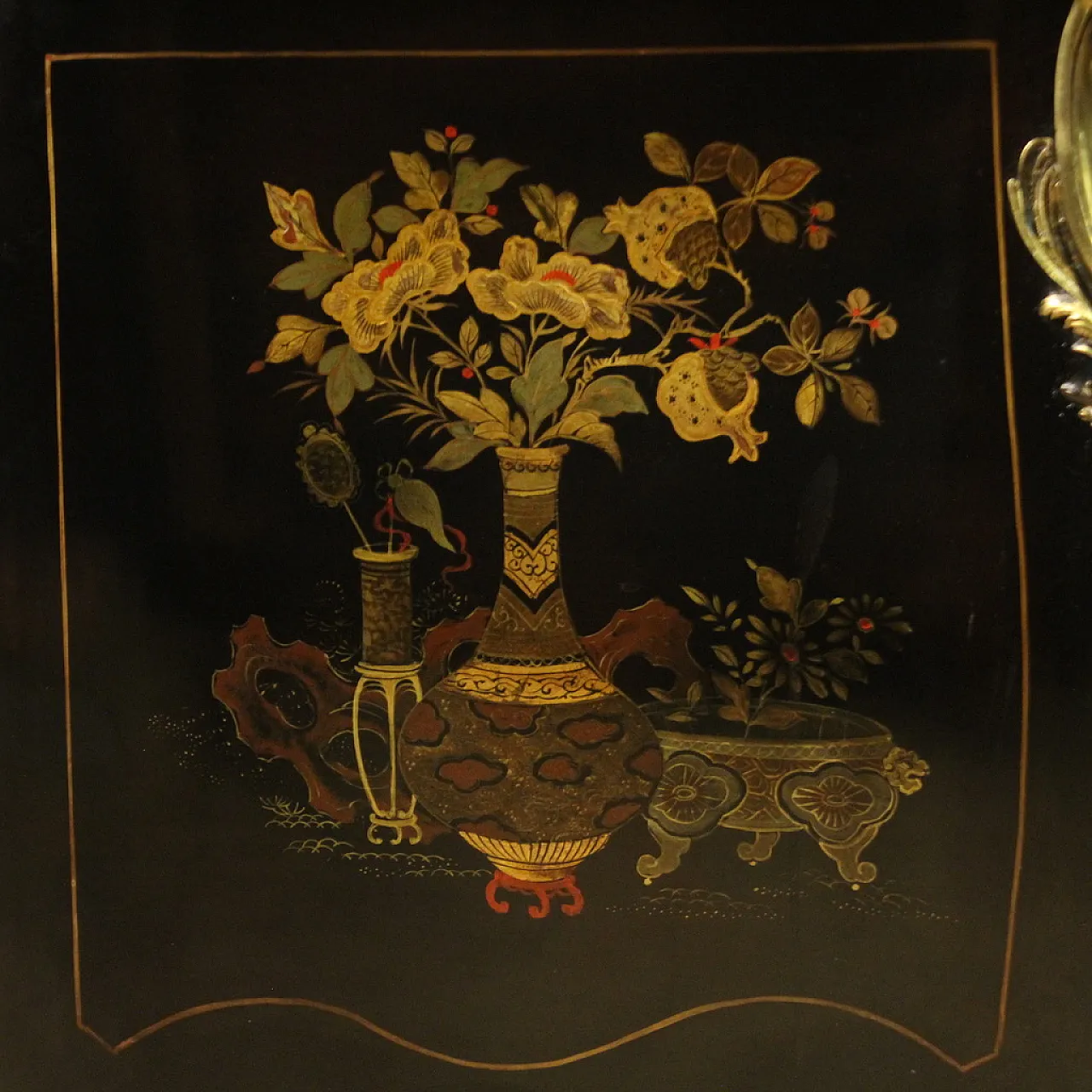 Comò in stile Luigi XV laccato a chinoiserie, '900 12