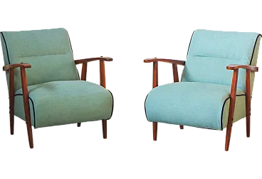 Pair of ash wood armchairs , 1940s
