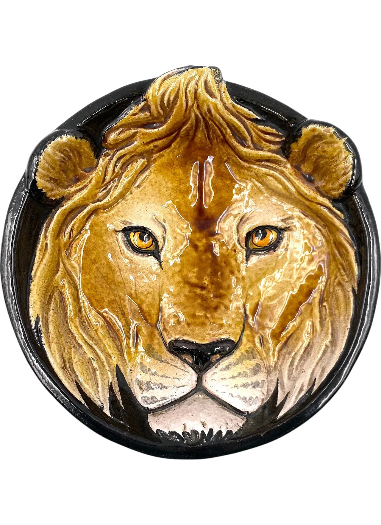 Mid-century lion ceramic plate, 70s 14