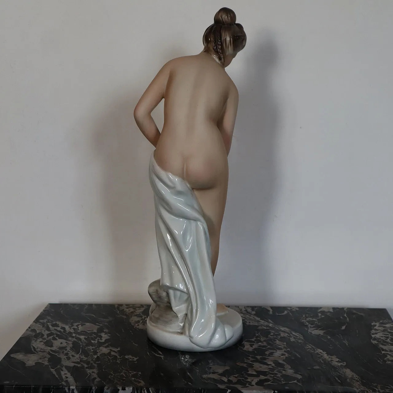 Ceramic sculpture female figure bathing Favaro and Cecchetto '30s 5