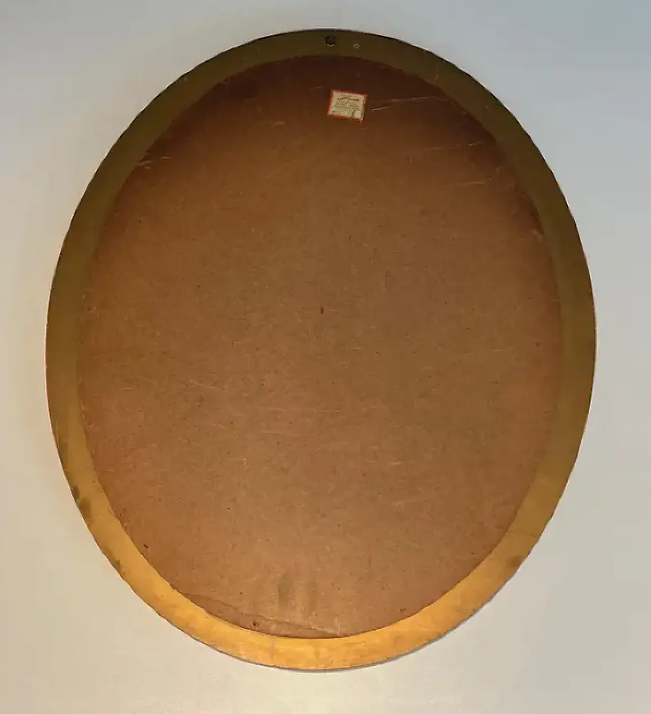 Specchio ovale multifacciale con ghirlande in ottone, anni '70 9