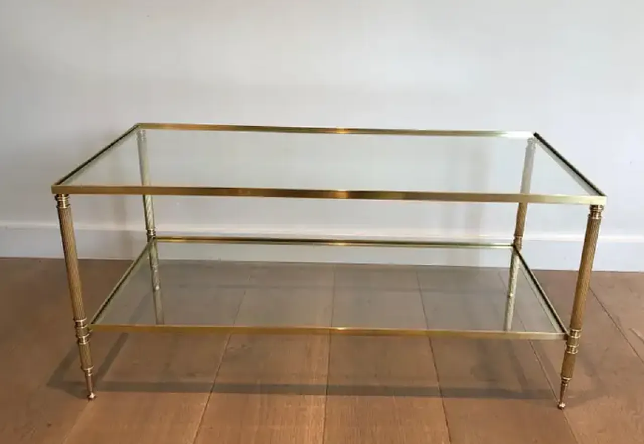 Brass coffee table in the style of the Maison Jansen, 1940s 2