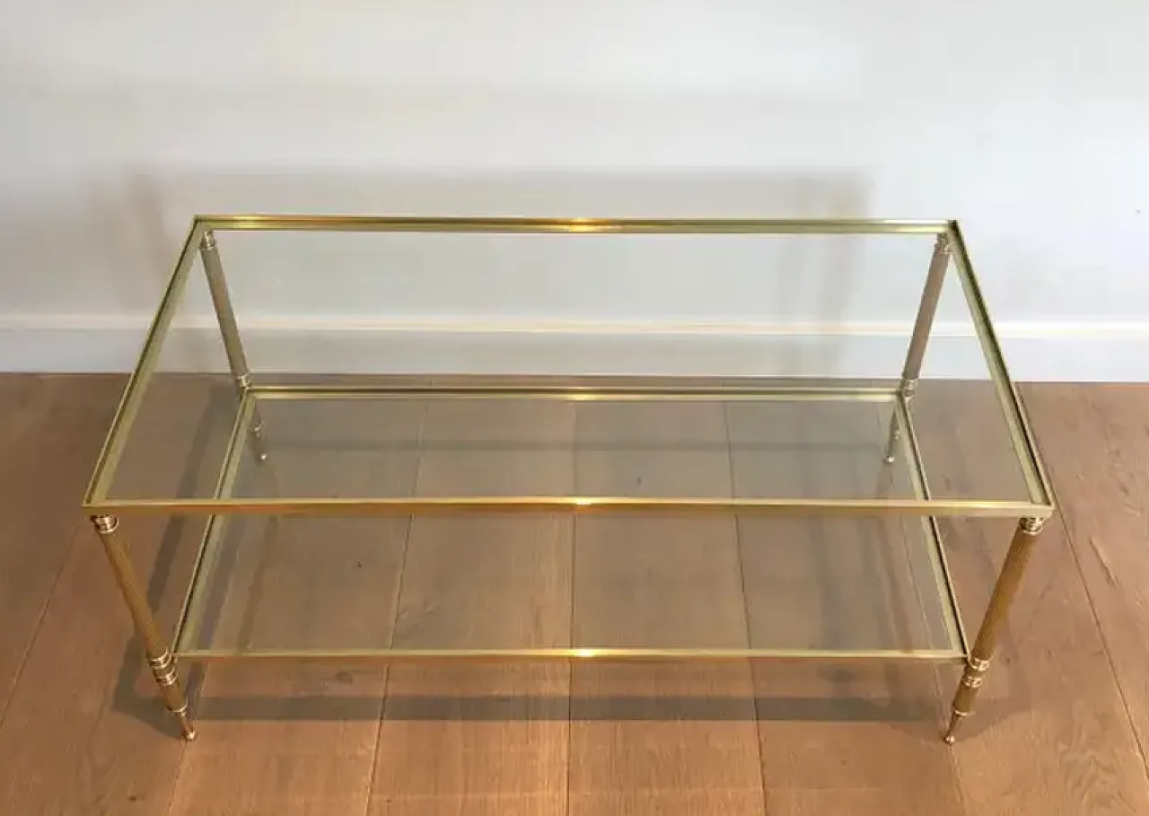 Brass coffee table in the style of the Maison Jansen, 1940s 3