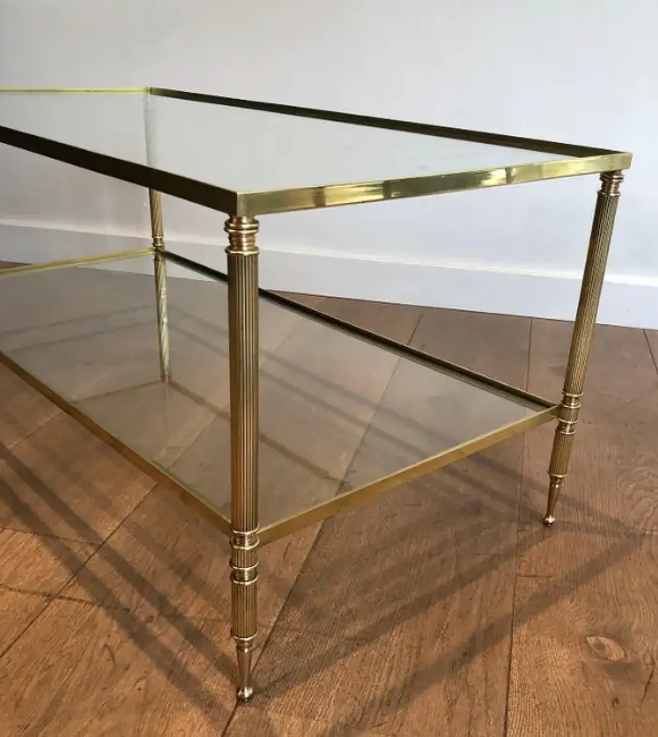 Brass coffee table in the style of the Maison Jansen, 1940s 7