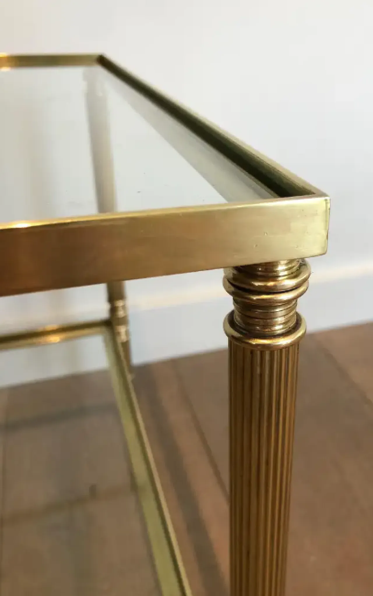 Brass coffee table in the style of the Maison Jansen, 1940s 8