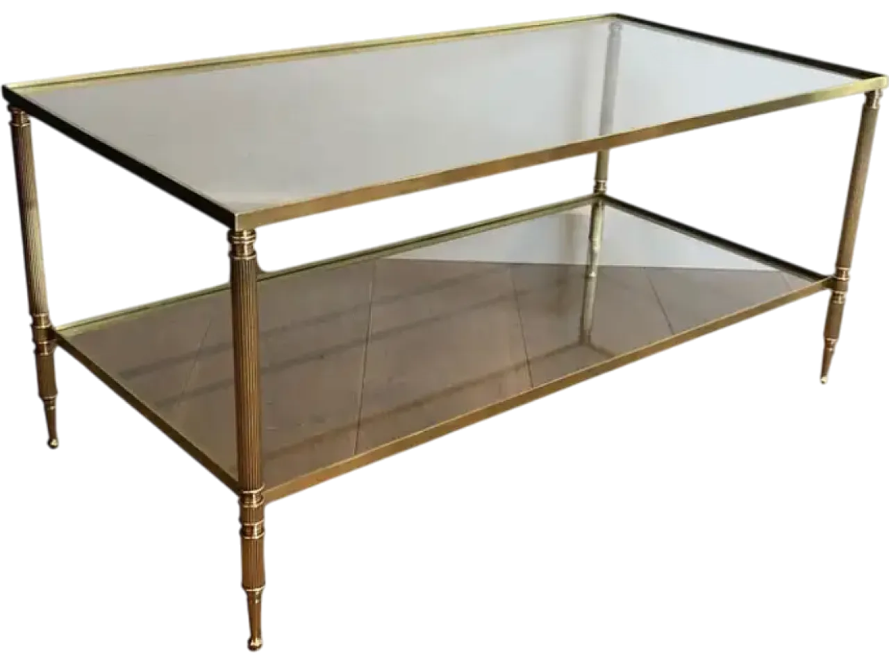 Brass coffee table in the style of the Maison Jansen, 1940s 10
