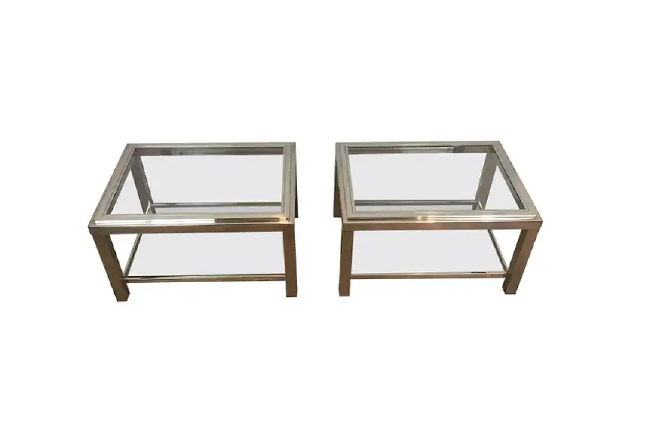 Pair of chrome side tables, 1970s 1