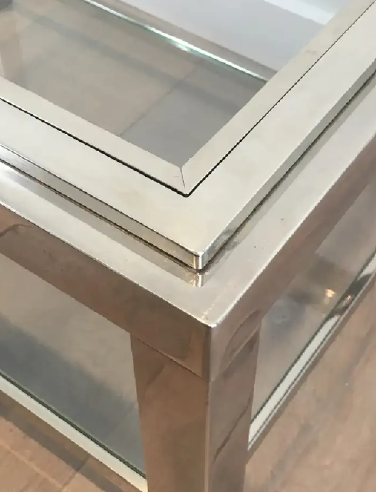 Pair of chrome side tables, 1970s 8