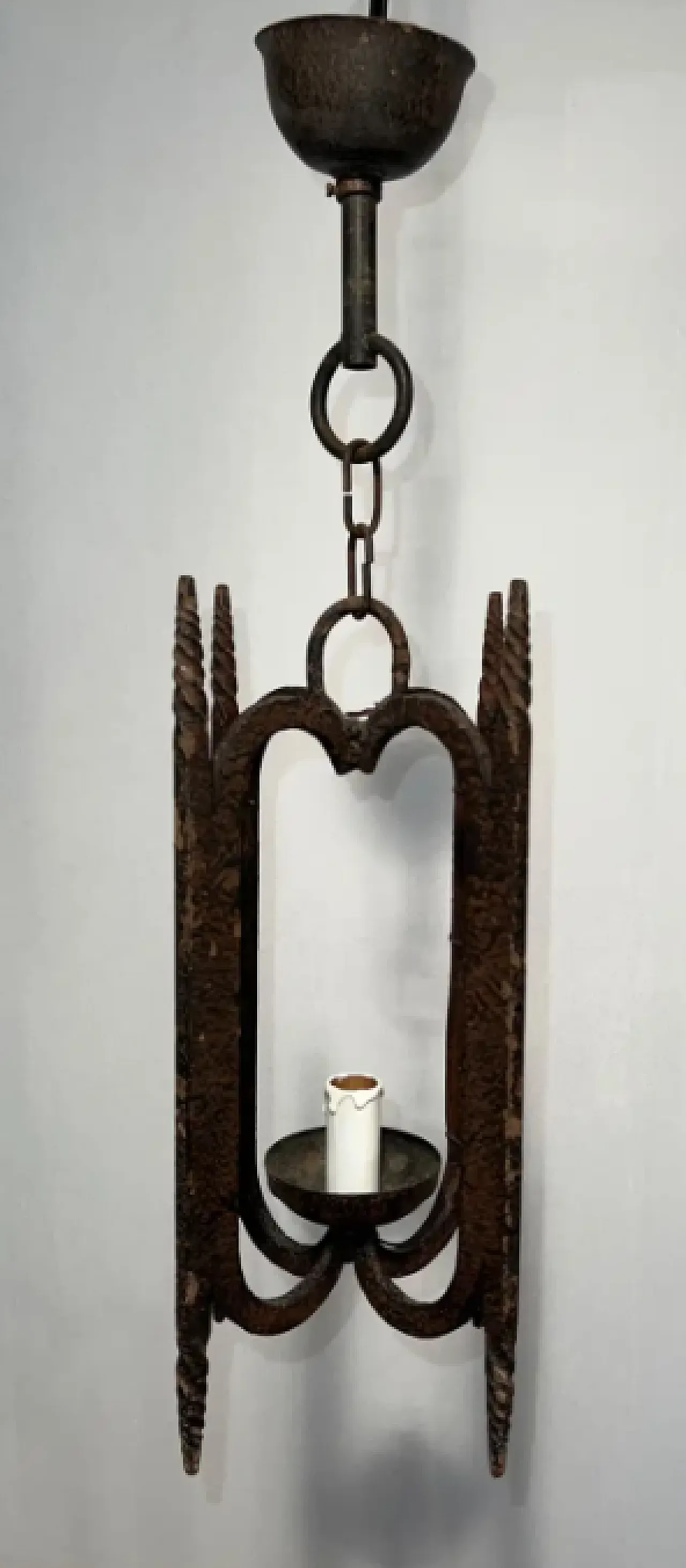 Lanterna in ferro battuto, anni '50 3