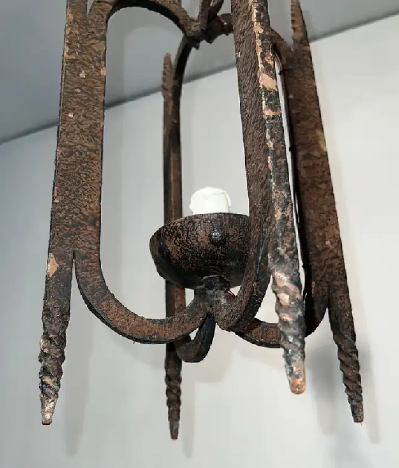 Lanterna in ferro battuto, anni '50 5